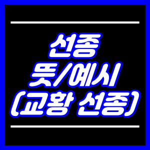 선종 뜻과 예시