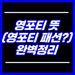 영포티 스윗영포티 뜻과 패션