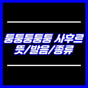 퉁퉁퉁퉁퉁 사후르 뜻,발음,종류