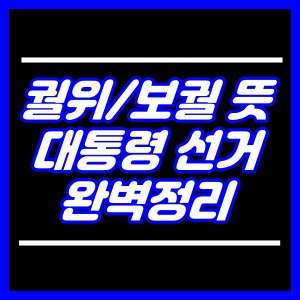 보궐,궐위 뜻 대통령 재선거까지 완벽정리