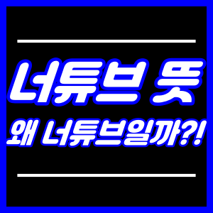 너튜브 뜻, 왜 너튜브일까