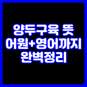 양두구육 뜻,어원,영어,예시 완벽정리