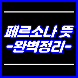 페르소나 뜻 완벽정리